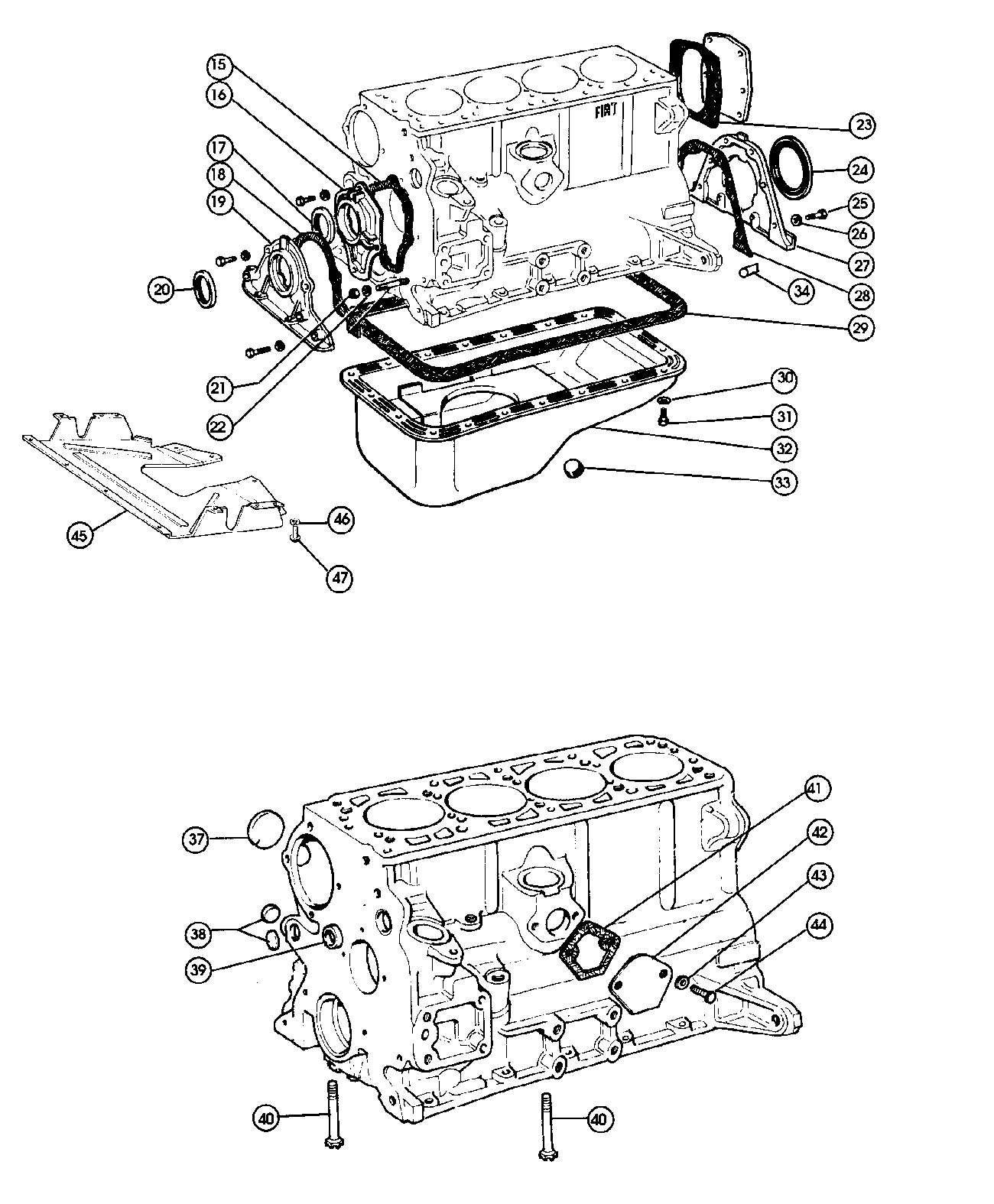 Fiat 124 Engine Crankcase And Engine Gaskets Fiat 500 And Classic